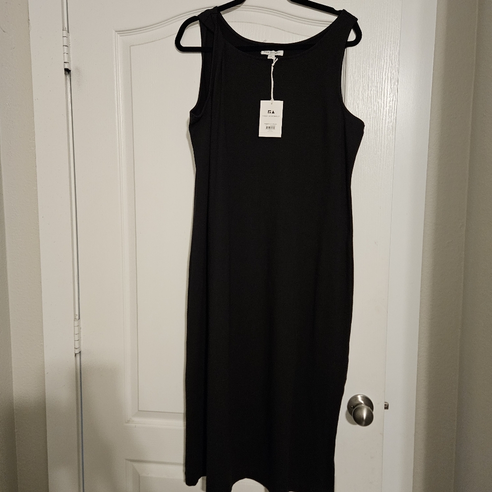 Free Assembly Women's Tank Maxi Dress with Shoulder Twist Black